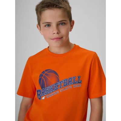 3. T-shirt regular z nadrukiem chłopięcy 4F 4FJRSS26TTSHM4278-70S