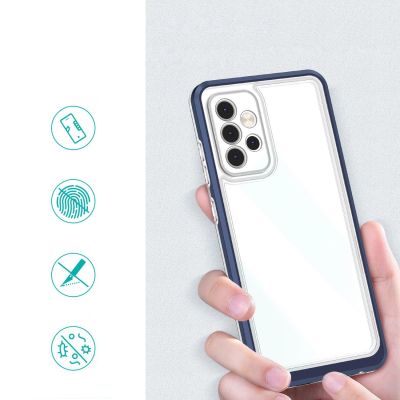 2. Clear 3in1 etui do Samsung Galaxy A73 żelowy pokrowiec z ramką niebieski