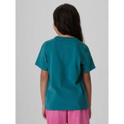 2. T-shirt regular z nadrukiem dziewczęcy 4F 4FJKAW26TTSHF4428-46S