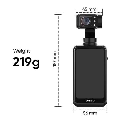 16. Kamera Ordro Pocket M5 z 3-osiowym gimbalem, 5K, do vlogowania i YouTube – czarna