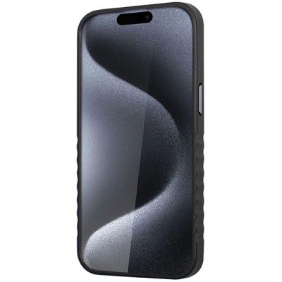 5. Etui Audi Genuine Leather z MagSafe na iPhone 15 Pro - czarno-czerwone