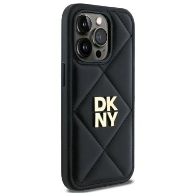 4. Etui DKNY Quilted Stack Logo na iPhone 14 Pro Max - czarne