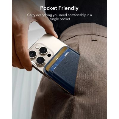 6. Portfel magnetyczny ESR Classic RFID Magnetic Wallet MagSafe na telefon - granatowy