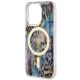 6. Etui Guess Leopard MagSafe na iPhone 14 Pro - niebieskie