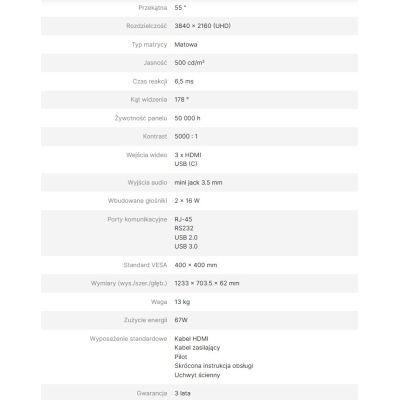 26. AVTEK MONITOR INFORMACYJNY DS2 55"
