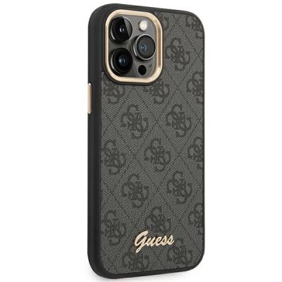4. Etui Guess 4G Vintage Gold Logo  naiPhone 14 Pro - czarne
