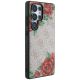 4. Etui Guess Leather 4G Flowers Print Metal Classic Logo MagSafe na Samsung Galaxy S25 Ultra - różowe