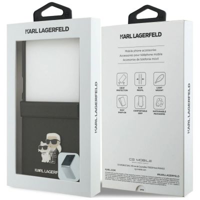 8. Etui Karl Lagerfeld Karl&Choupette Saffiano Pins na Samsung Galaxy Z Flip 8 - czarne