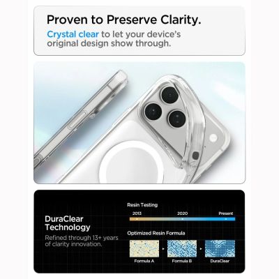 6. Etui Spigen Liquid Crystal MagSafe na iPhone 18 Pro / 17 Pro - przezroczysto-białe