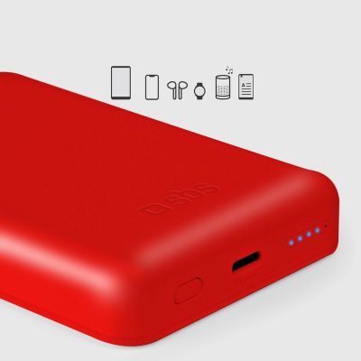 10. Powerbank SBS TEBB5000MAG1CR 5000 mAh kompatybilny z MagSafe - czerwony
