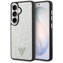 Etui Guess Fixed Glitter Triangle MagSafe na Samsung Galaxy S26 - srebrne