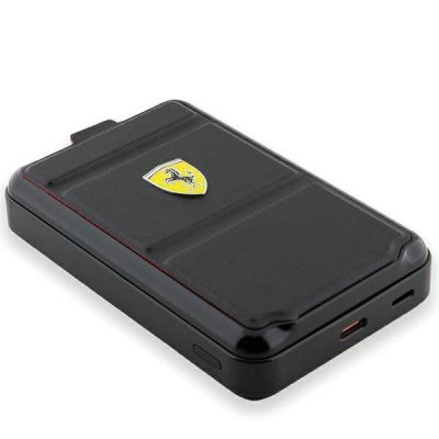 5. Powerbank Ferrari Metal Logo MagSafe indukcyjny 15W 10000 mAh z funkcją standu - czarny