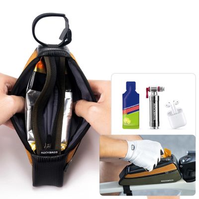 2. Torba rowerowa Rockbros 088 na górną rórę ramy 0,25L - zielono-pomarańczowa