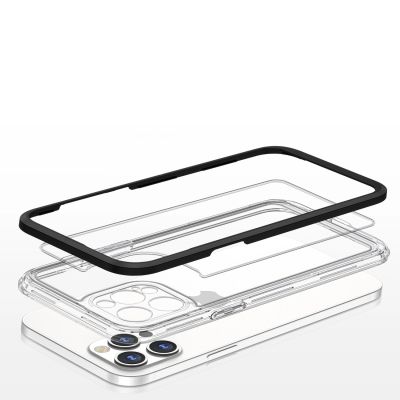 5. Clear 3in1 etui do iPhone 12 Pro Max żelowy pokrowiec z ramką czarny