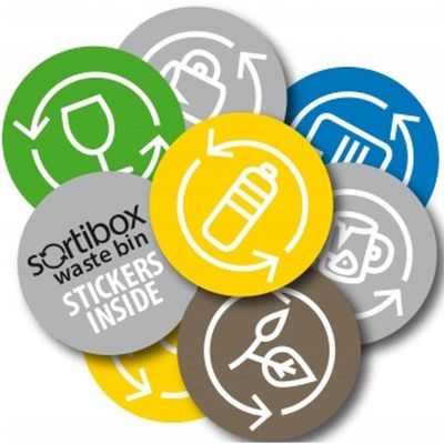 2. ŚMIETNIK KOSZE NA ŚMIECI 20 L SORTIBOX SET4 SZT. SZARY KAMIEŃ