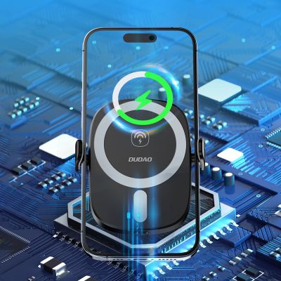 6. Uchwyt Dudao FW11 samochodowy do telefonu z ładowarką indukcyjną 15W na kratkę nawiewu / kokpit - czarny