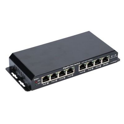 4. Extralink Switch PoE KRATOS 7x Gigabit PoE, 1x Uplink RJ45, Zasilacz 24V 2.5A, Moc 60W