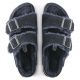 4. Klapki ocieplane Birkenstock Arizona VL Shearling Midnight skóra zamszowa szerokie regular (1020592)