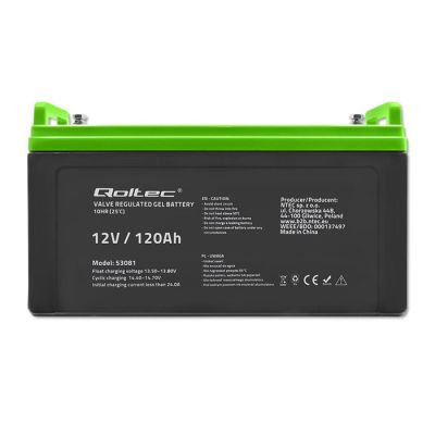 9. QOLTEC AKUMULATOR ŻELOWY 12V | 120AH | GEL