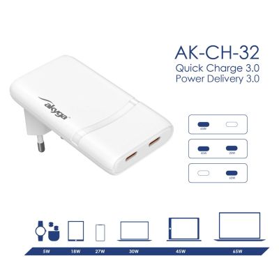9. AKYGA ŁADOWARKA 2X USB-C AK-CH-32