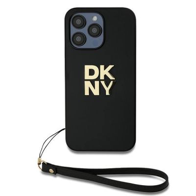 2. Etui DKNY Wrist Strap Stock Logo na iPhone 14 Pro - czarne