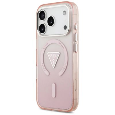 2. Etui Guess IML Gradient Triangle Logo MagSafe na iPhone 17 Pro - różowe