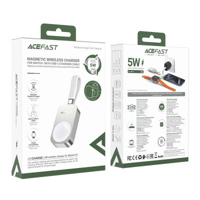 8. Ładowarka bezprzewodowa Acefast E21 5W do Apple Watch - srebrna