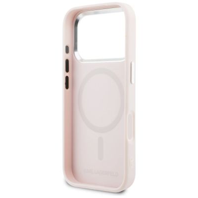 7. Etui Karl Lagerfeld Point & Choupette Sketch MagSafe na iPhone 17 Pro - różowe