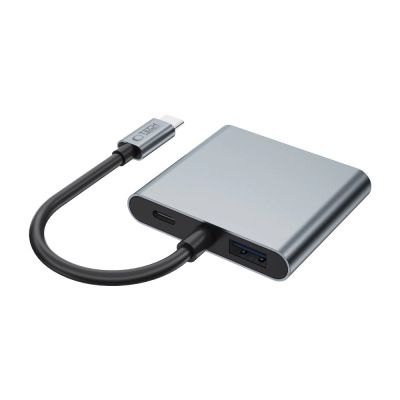 3. Adapter Tech-Protect HB08 4w1 USB-C + USB2.0 + 2 x HDMI 4K 60HZ - szary