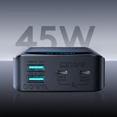 11. Powerbank Joyroom JR-PBF02 Pro 20000 mAh 45 W z wyświetlaczem cyfrowym 2x USB-A 2x USB-C - czarny