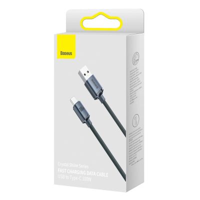 5. Baseus Crystal Shine Series kabel przewód USB do szybkiego ładowania i transferu danych USB Typ A - USB Typ C 100W 2m czarny (CAJY000501)