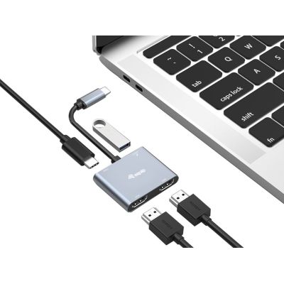 2. Equip 133484 stacja dokująca Przewodowa USB 3.2 Gen 1 (3.1 Gen 1) Type-C Srebrny