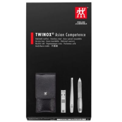 2. Zestaw do manicure ZWILLING 97119-004-0 Twinox – czarne, skórzane etui, 3 elementy