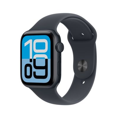 3. Apple Watch SE 3 GPS 44 mm aluminiowa koperta w kolorze Midnight z paskiem Midnight Sport Band – rozmiar S/M