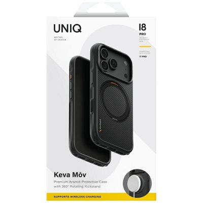 15. Etui UNIQ Keva Mov Magclick Charging na iPhone 18 Pro / 17 Pro - czarne