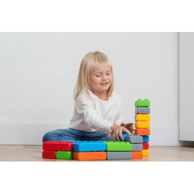 7. Klocki budowlane "cegły junior" Marioinex, 60 elementów