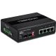 3. Przełącznik TRENDnet TI-UPG62 - Niezarządzalny - 4 x 10/100/1000 (PoE+) + 2 x Gigabit SFP - Możliwość montażu na szynie DIN, Montaż na ścianie - PoE+ (240W) - DC