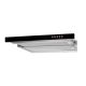 Okap podszafkowy teleskopowy AKPO WK-7 LIGHT GLASS 50 INOX CZARNY (500mm; kolor inox, front czarne szkło)