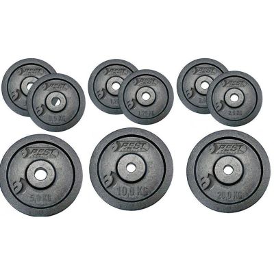 9. OBCIĄŻENIE ŻELIWNE CZARNE 10 KG BEST SPORTING fi 30mm