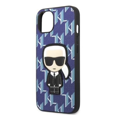 6. Etui Karl Lagerfeld Monogram Ikonik Patch na iPhone 13 mini - niebieskie