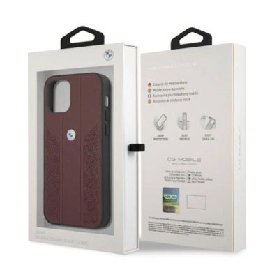 8. Etui BMW Leather Curve Perforate na iPhone 12 Pro Max - czerwone