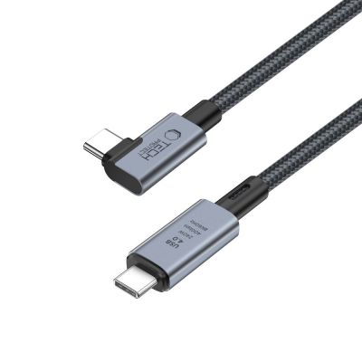 3. Kabel Tech-Protect UltraBoost Max L USB-C 4.0 (prosty) / USB-C 4.0 (kątowy) PD 240W 8K 40Gbps 1.5m - szary