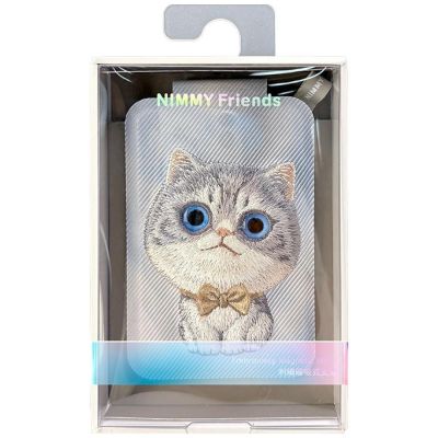 7. Portfel Magnetyczny Nimmy New Big-Eye Cute Pets 2.0 Cat ze stojakiem na telefon - szary