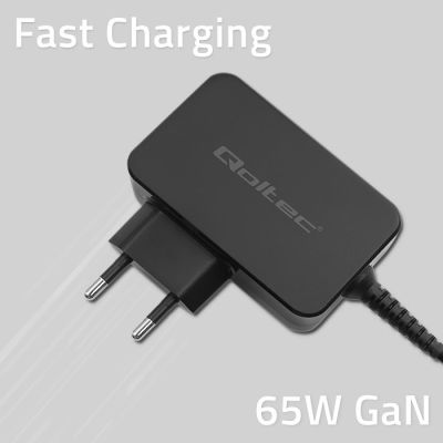 3. QOLTEC ŁADOWARKA GAN POWER PRO | 1XUSB-C | 65W | 5-20V | 3-3.25A | CZARNA