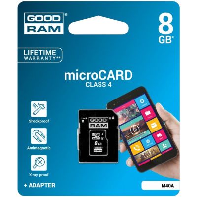 3. Karta GoodRam M40A-0080R11 (8GB; Class 4)