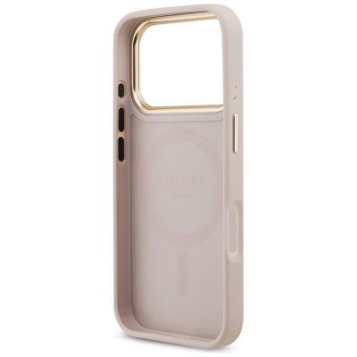 7. Etui Guess 4G Strass Logo MagSafe na iPhone 17 Pro - różowe