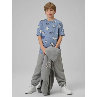 5. T-shirt regular z nadrukiem chłopięcy 4F 4FJRSS26TTSHM3466-32A