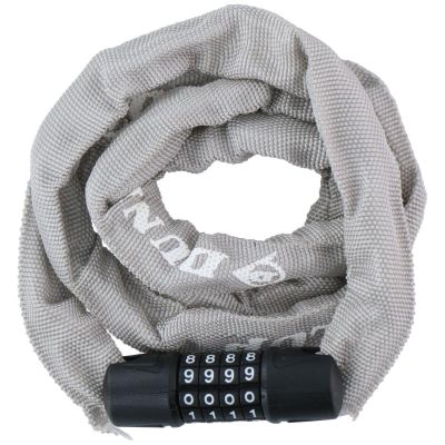 4. ZAPIĘCIE ROWEROWE DUNLOP ŁAŃCUCH NA SZYFR DŁ.120CM - SZARY