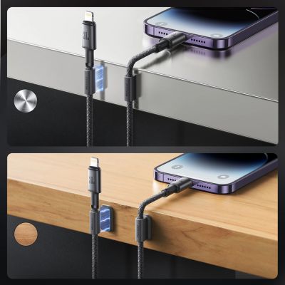 9. Kabel Joyroom S-A50 Unlimited Series 30W USB-C - Lightning z organizerem magnetycznym 1,2m - szary