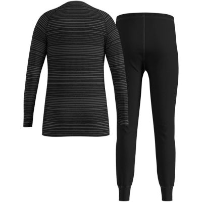 2. Zestaw bielizny dziecięcej Odlo Set long ACTIVE WARM ECO SET roz. 80cm Czarno-Szary